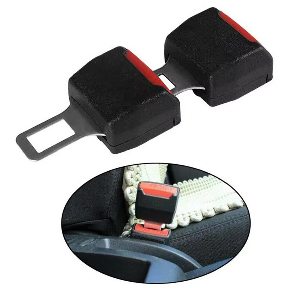 Yitong 1/2pair Car Seat Belt Buckle Extender Texture Grip Seat Belt Extension Buckle Plug Buckle Seat Belt Clip Car Accessories