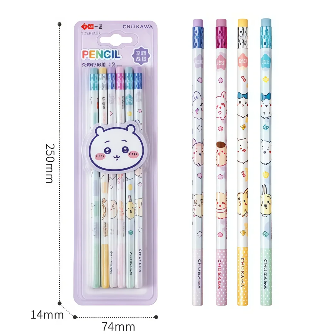 12pc Chiikawa Cartoon HB Hexagonal Wooden Pencils, Writing & Handwriting Practice Pencils for Primary School Students