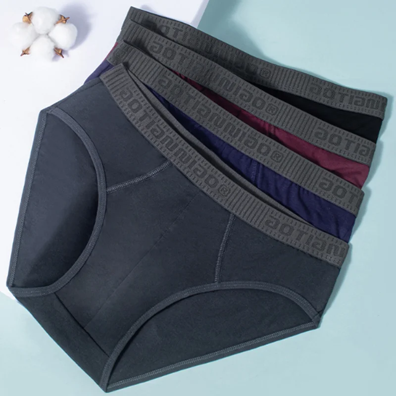 4 PIeces Men's Big Size Cotton Briefs  Breathable Underwear Plus Size L XL 2XL 3XL 4XL 5XL YOUNAXIN
