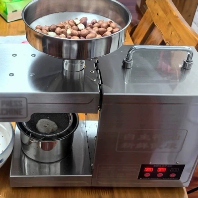 Hot Cold Oil Press Machine English Version Stainless Steel Intelligent Temperature Control Oil Presser 220V / 110V
