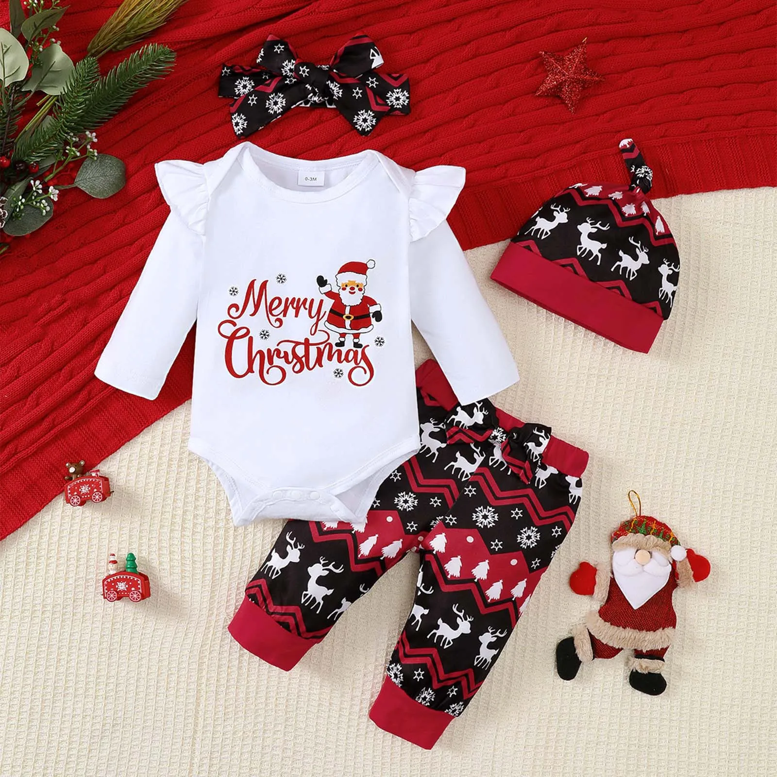 

Baby Stretch Toddler Baby Girl Christmas Outfit Cute Infant Fall Clothes Set 1 18 Months Set 8