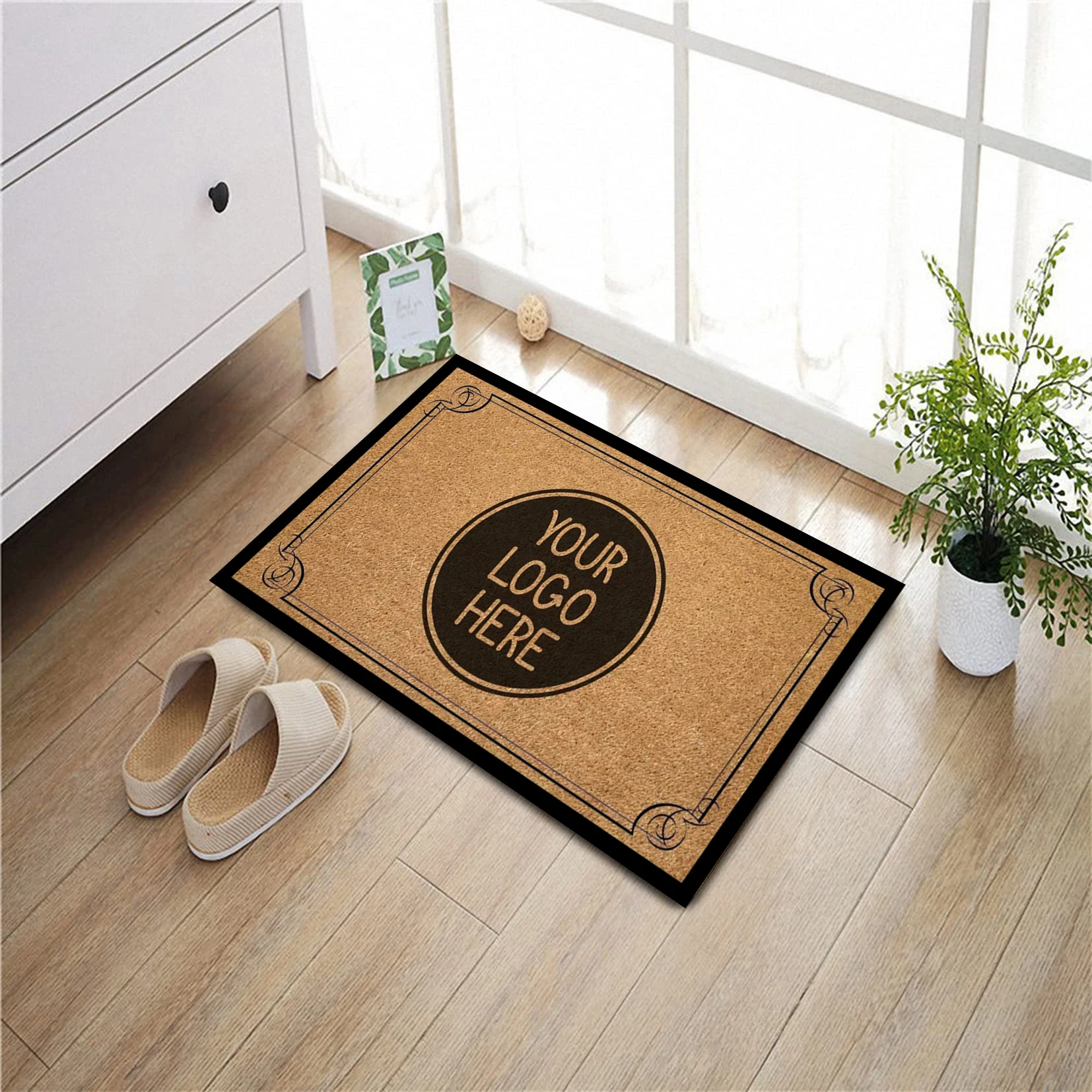 Custom Welcome Doormat with Business Logo Personalized Rubber Backing Anti Slip Outdoor Front Door Mat 18x30 Rug Decor Carpets