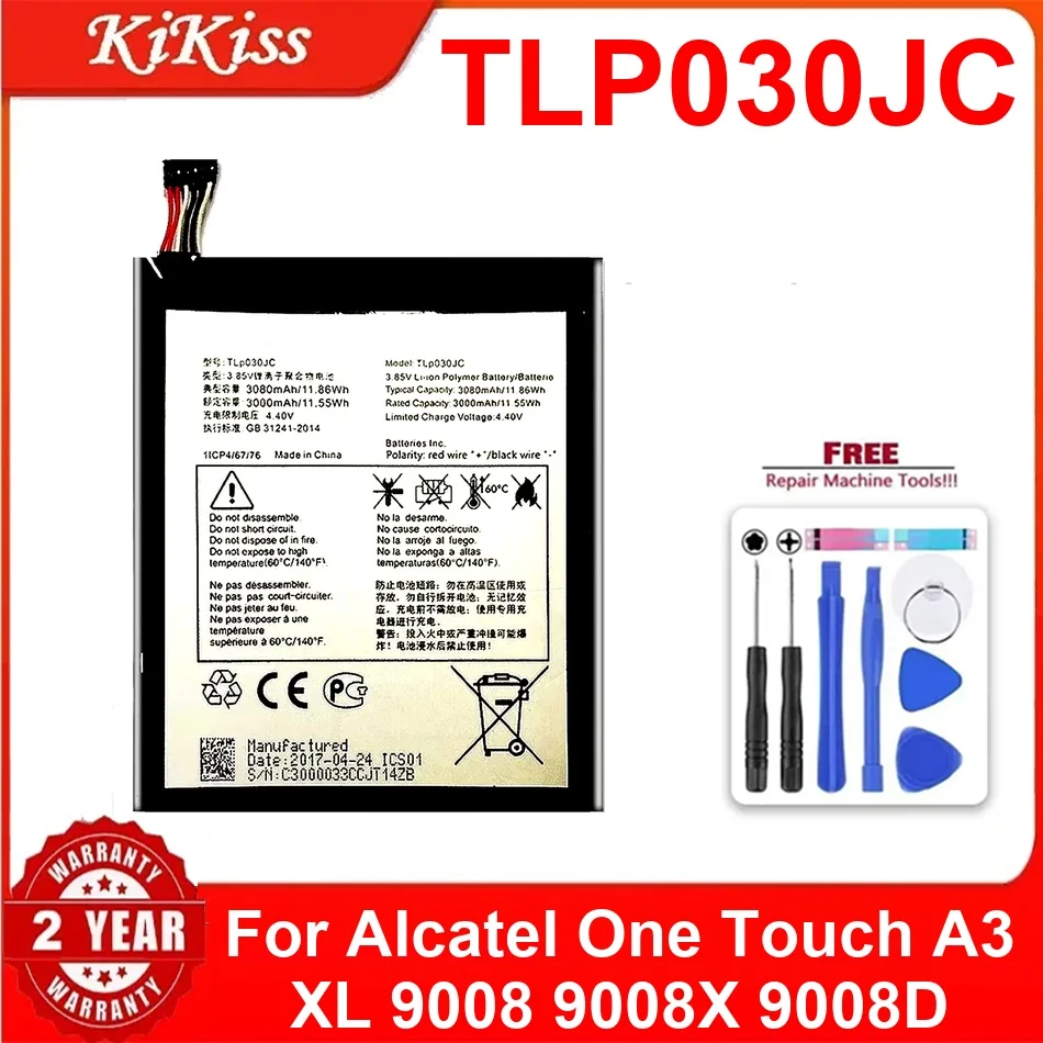 

3080Mah TLP030JC Mobile Phone Battery For Alcatel One Touch A3 Xl 9008 9008X 9008D Durable High-Capacity