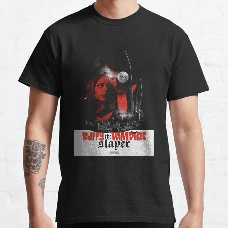 

80s retro Scary film Buffy The Vampire Slayer vintage horror movie Gift T-shirt for fans Large size Tops S-6xl men's clothing
