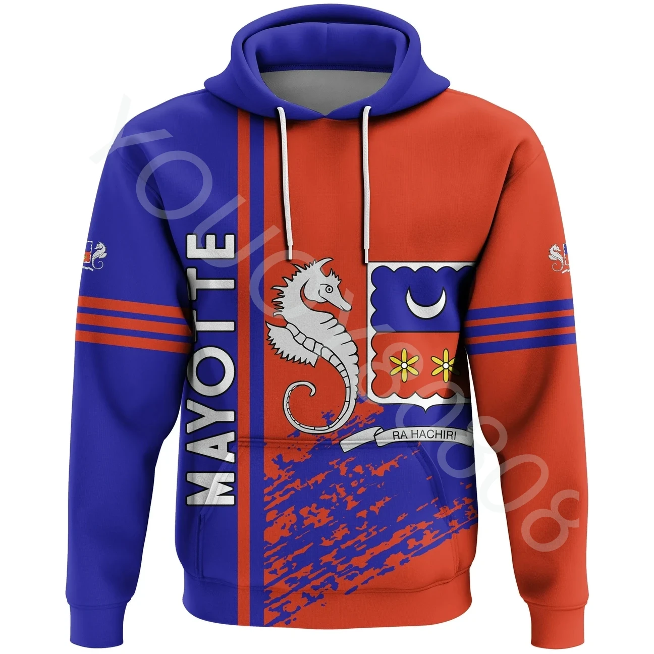 

African Region Country Mayotte Quarter Style Pullover Pullover Printed Hoodie Men's Women's All Wear Casual Sweatshirts