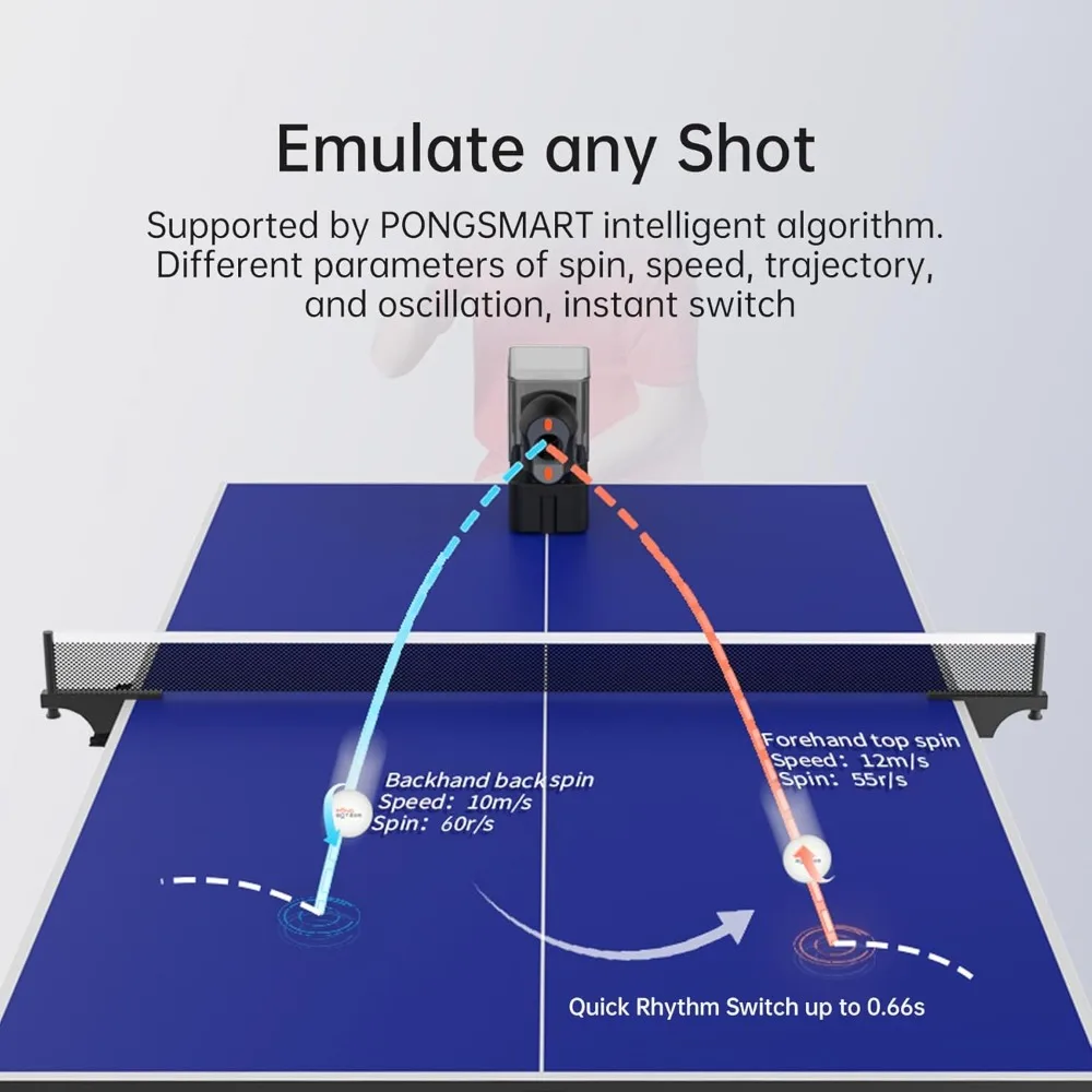 Machine de Ping-Pong Portable, contrôle par application 264, Routines intégrées