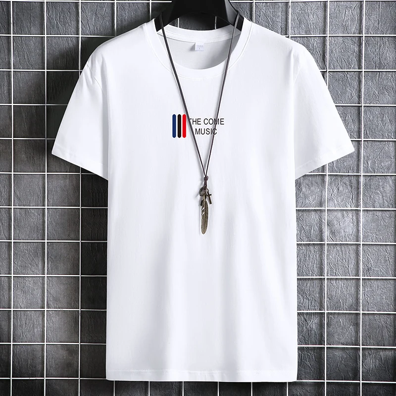 2023 New Summer T-shirt Men Cotton Solid Short Sleeve O-neck Casual T Shirt Men Fitness Undershirt Male Tops Tees Male Clothing