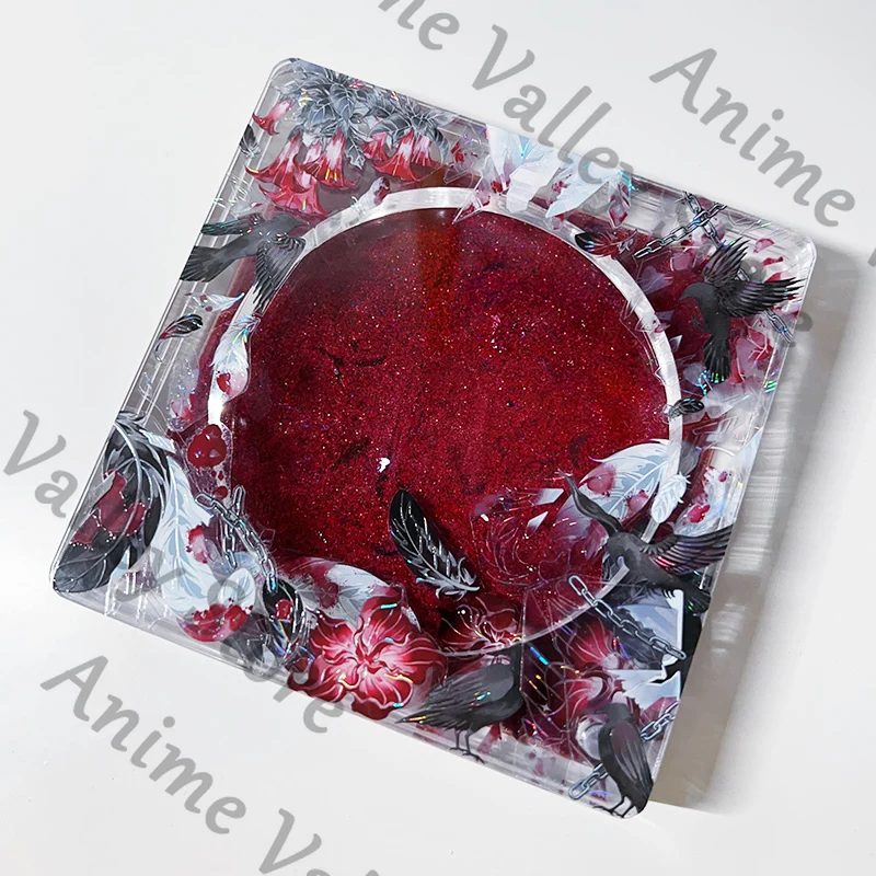 

Anime Love and Deepspace Sylus Cosplay Cartoon Crow Plumage Mandragora Handmade Acrylic Quicksand Mahjong Badge Box Card Brick