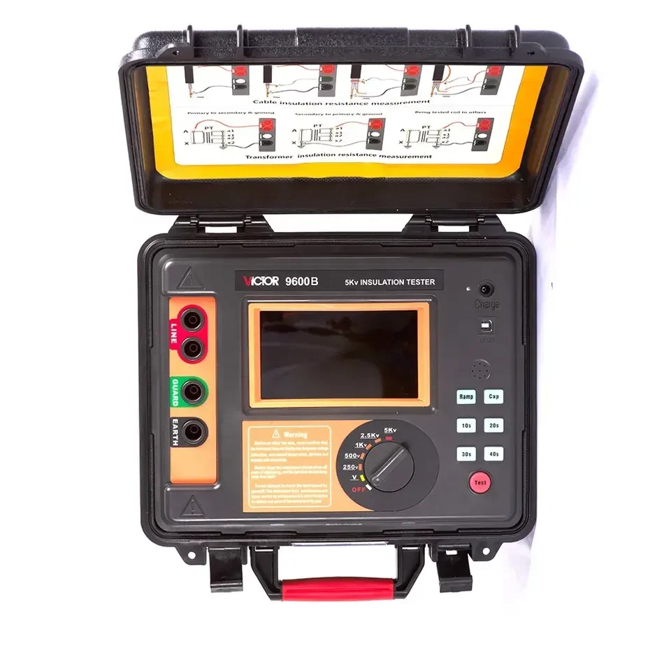 

VICTOR 9600B 10KV Double-shell Structure High Voltage Insulation Resistance Tester Digital Insulation Tester