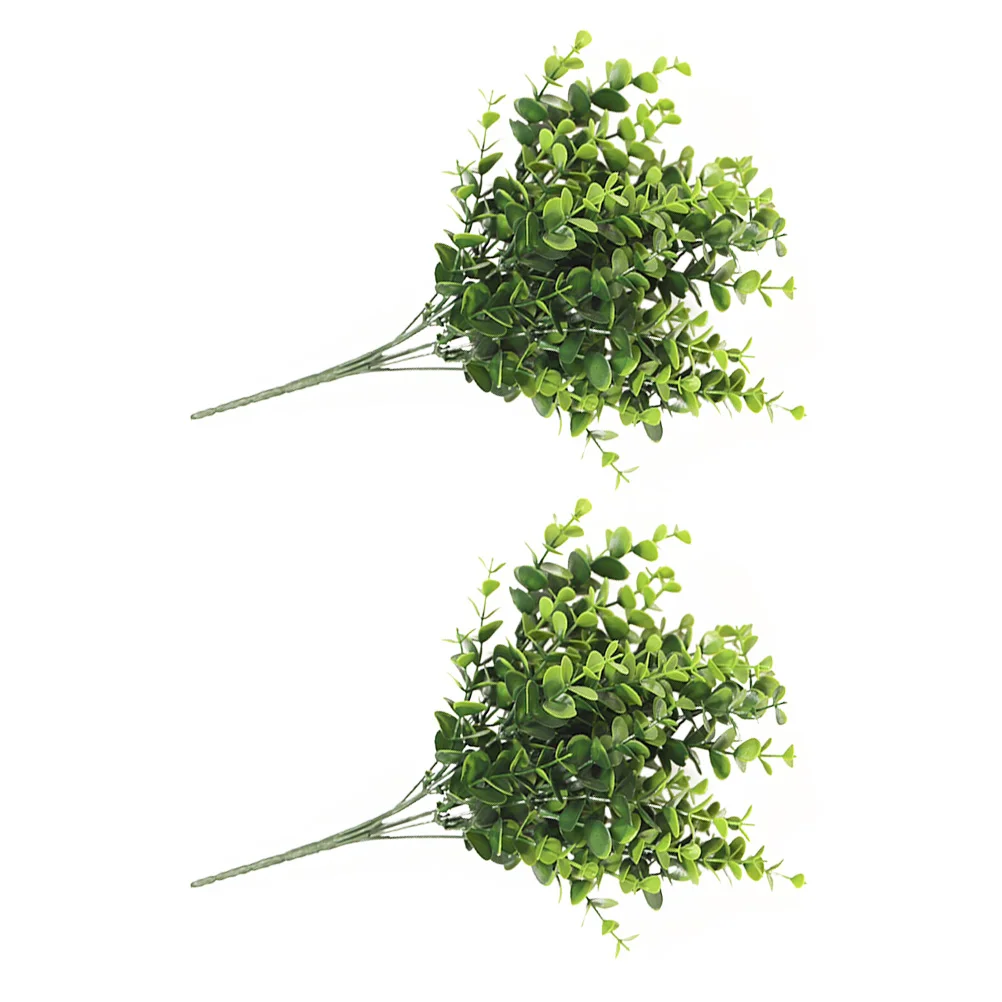 

2pcs Simulated Eucalyptus Leaf Branches Realistic Artificial Home Wedding Decorations Faux Plants Indoor Outdoor Stems