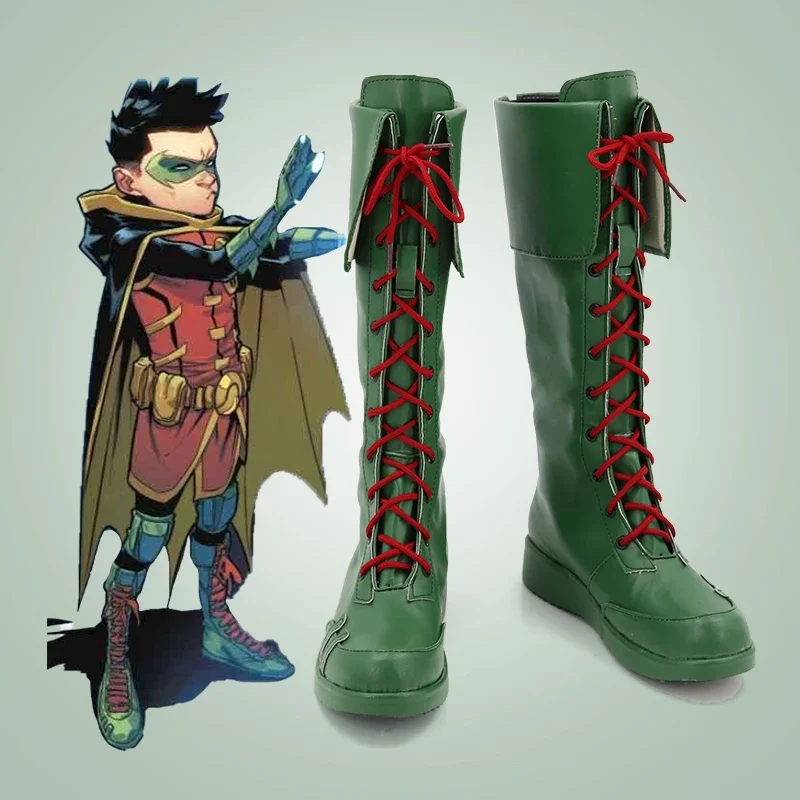 Game Cosplay Shoes Damian Wayne Robin  Boots Halloween Costume Accessories Props
