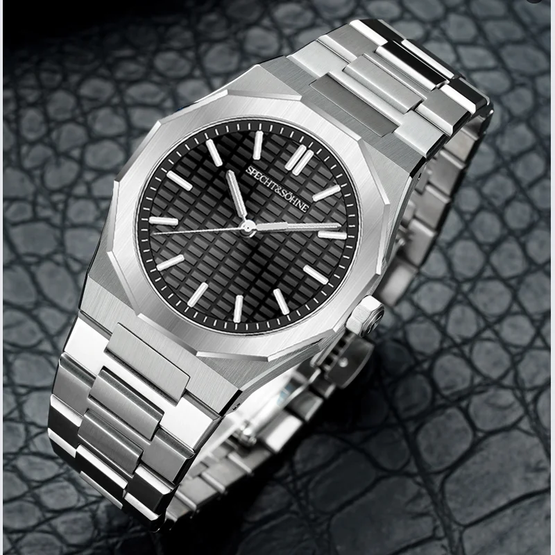 Neue 2026 Fashion Rare Specht & Söhne Herrenuhr Ultradünn 38MM Stahl Saphirglas VH31 Quarz-Armbanduhr Relogio Masculino