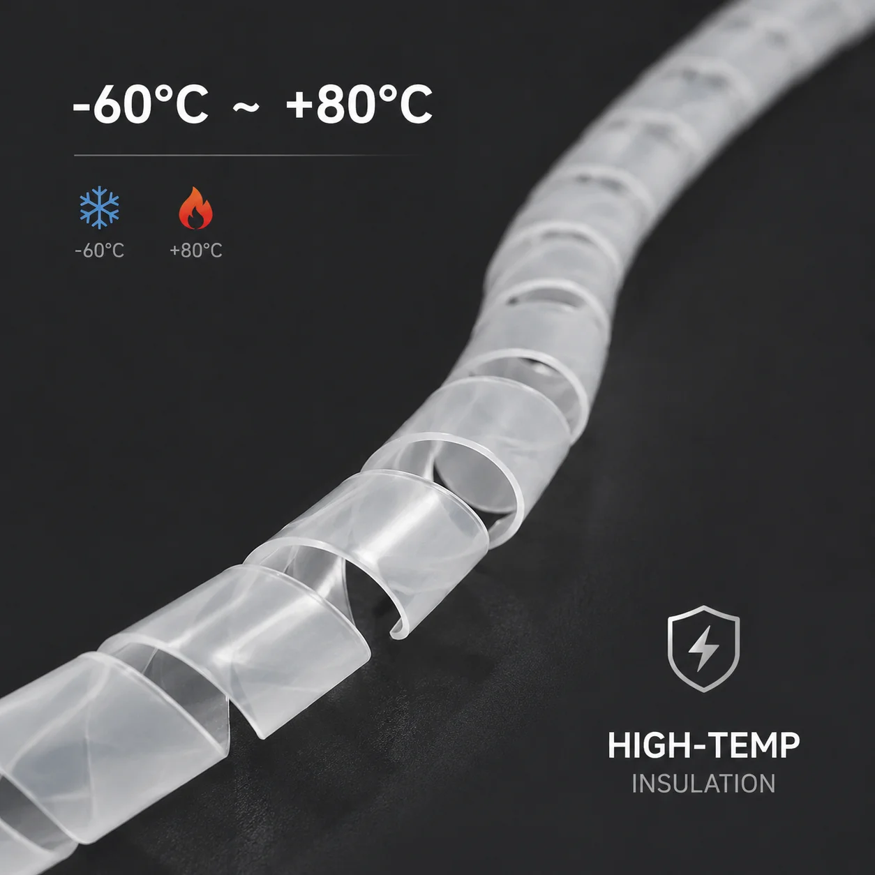 A Pack of Wear-resistant White PE Spiral Wound Sleeve, with an Inner Diameter of 4-30mm, Corrosion-resistant and Tear Resistant