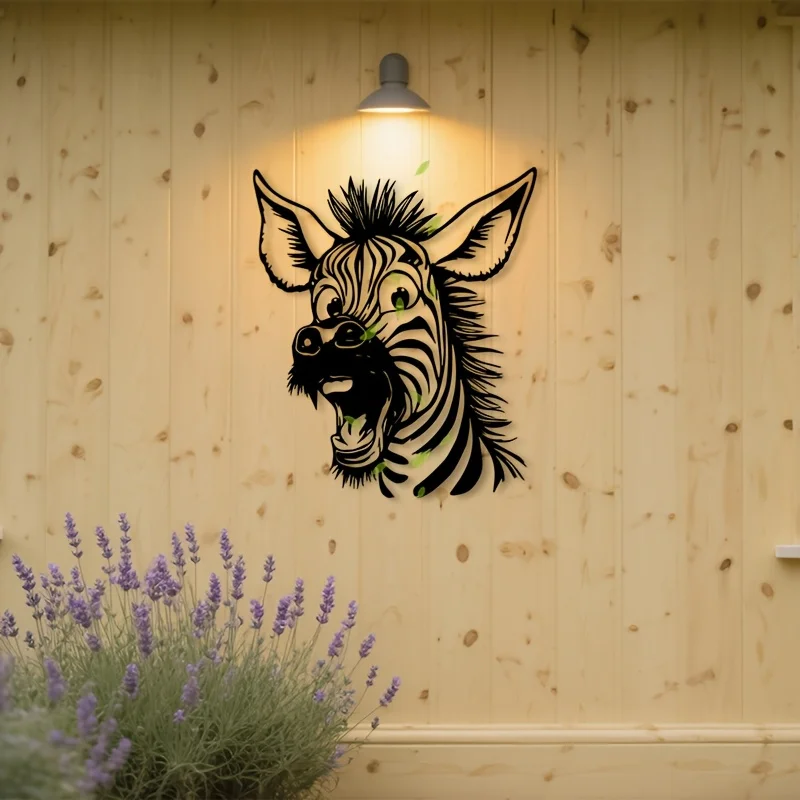 1Vintage Zebra Head Wall Decoration - Black and White Stripes，Eyes with rich expressions 1pc