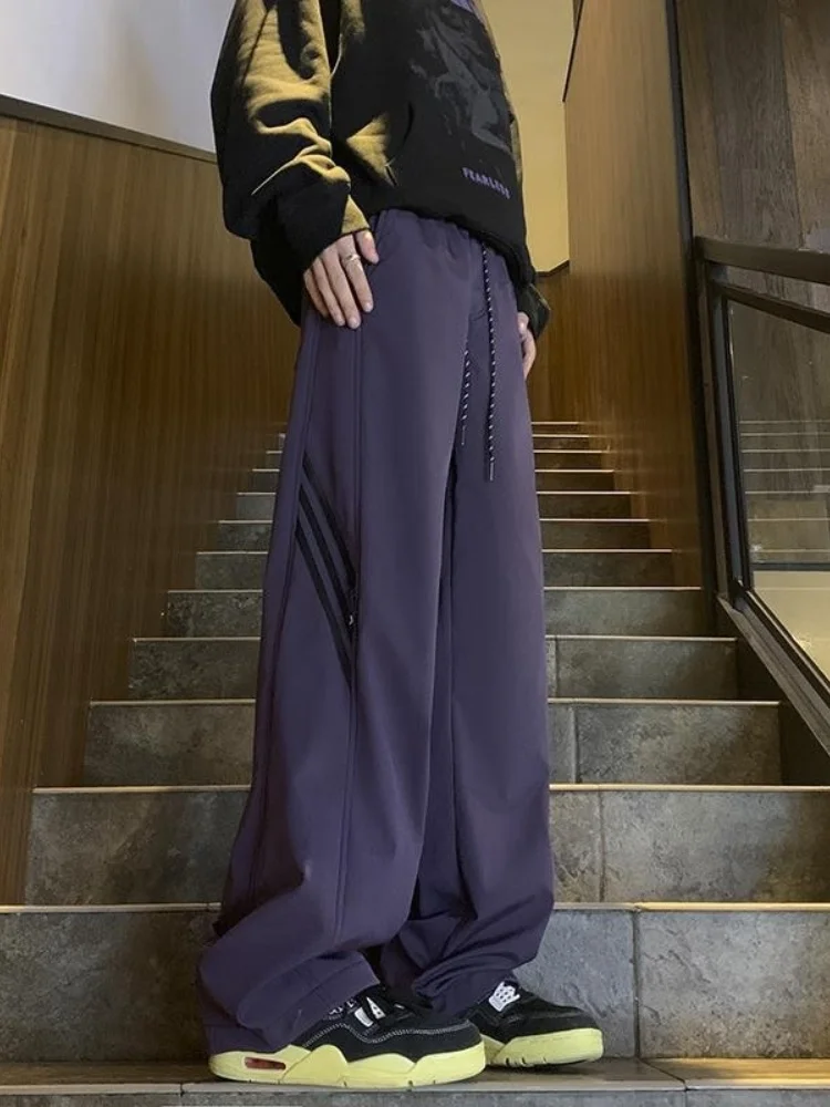 

Men's Fce Lined Thi Casual Pants Autumn Winter Straight Leg Wide Leg Faionable Brand Youthful Sle Comfortable Fit