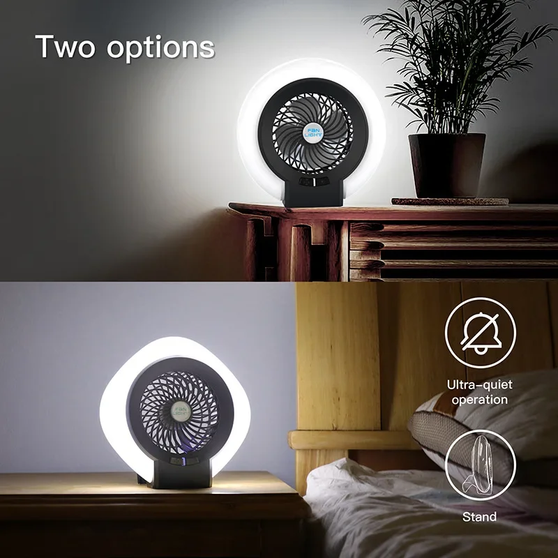 Outdoor Camping Light USB Rechargeable Portable Fan Light