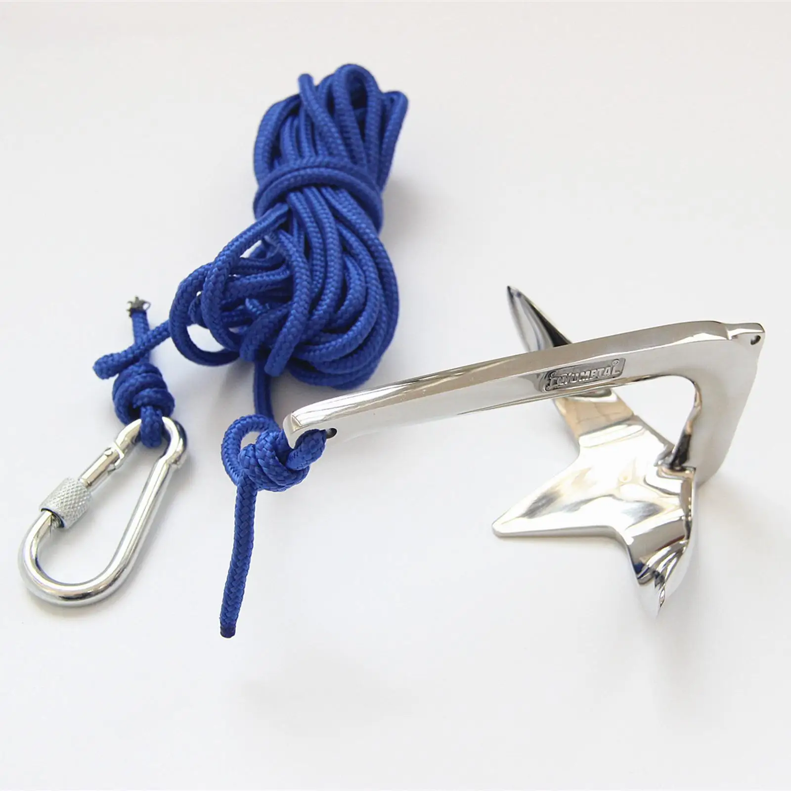 Bruce Style Boat Anchor Kayak Anchor Accessories with 5M Rope 316 Stainless Steel Claw Anchor for Canoes Kayak Dinghies