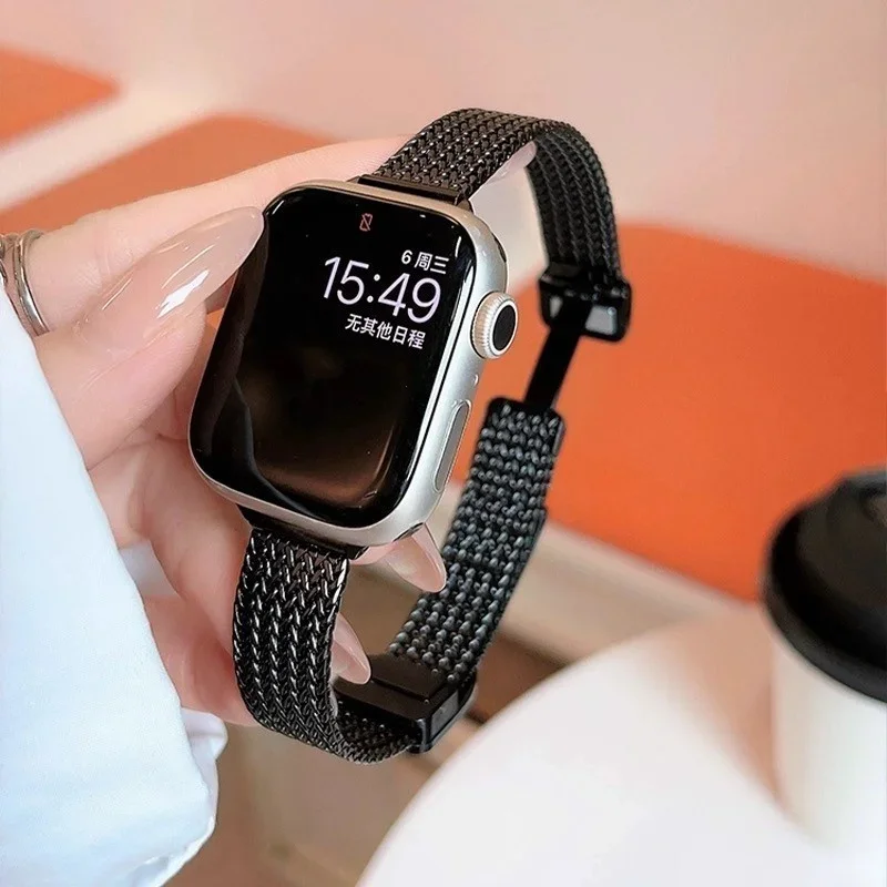 Luxuriöses Schlankes Metall-Magnetarmband für IWatch 11 10 9 8 7 SE 6 Mädchen-Armband für Apple Watch 41 42 40 38 45 44 49mm Ultra 3 2