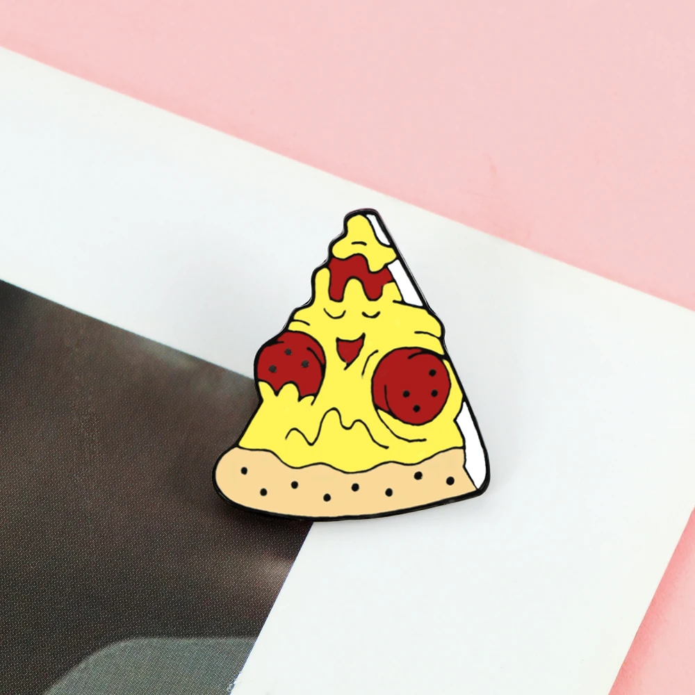 Fashion Fast Foods Enamel Pins Custom Cute French fries Pizza Hamburg Egg Brooches Lapel Badge Bag Cartoon Jewelry Gift for Kids