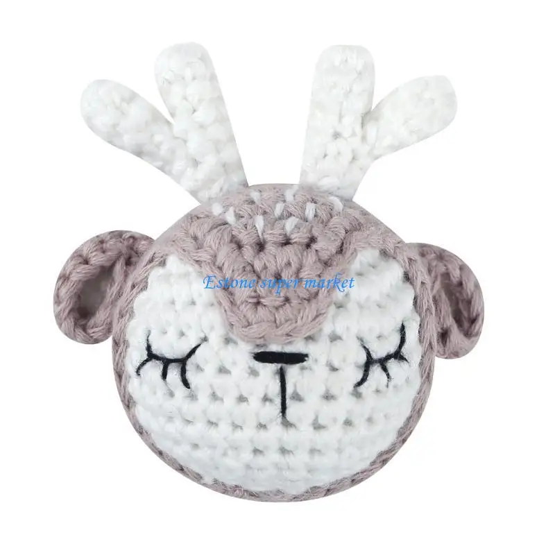 090B Crochet Rabbit Baby Pacifier Chain Accessories Handmade Knitting Crib Sensory