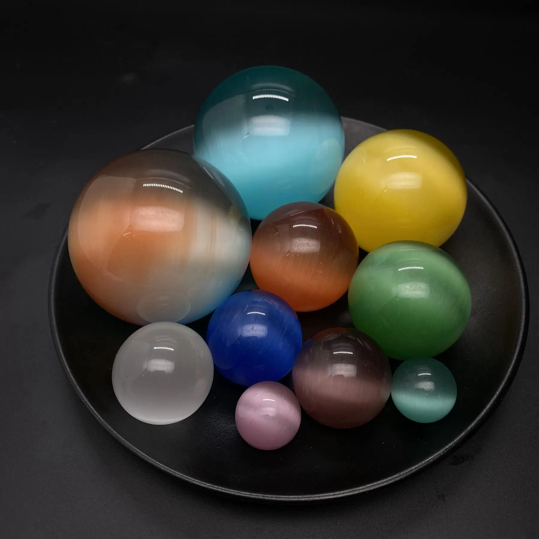 Colored Glass Ball Beads 15/20/30/40/50/60mm Crystal Ball Sphere DIY Decoration Collect Gifts Craft Ornaments