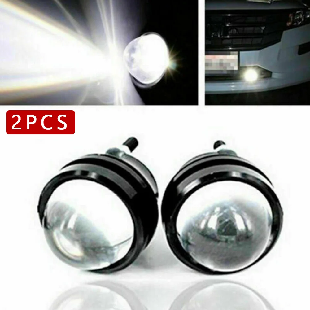 

2x LED Car DRL Light Bulb 15W White High Power Fish Eye LED Projector Lens Fog Daytime Running Light Backup Reverse Lamp Bulb