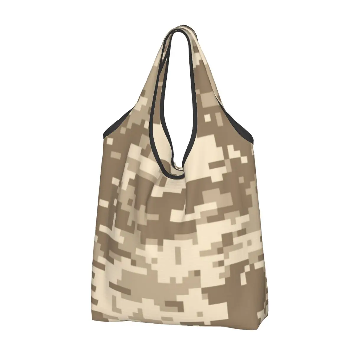 Tas belanja kapasitas besar wanita, tas bahu kamuflase militer Multicam, tas belanja kapasitas besar, tas tangan Camo Digital gurun