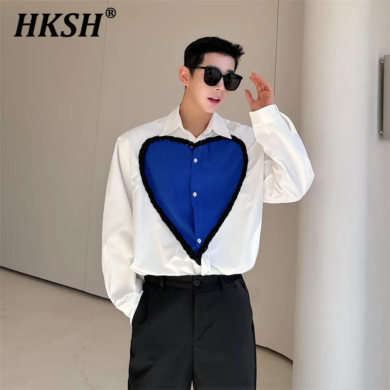 

HKSH Spring Summer New Men's Korean Style Tide Chic Shirt Fashionable Tide Streetwear Punk Avant Garde Trendy High Sense HK0334