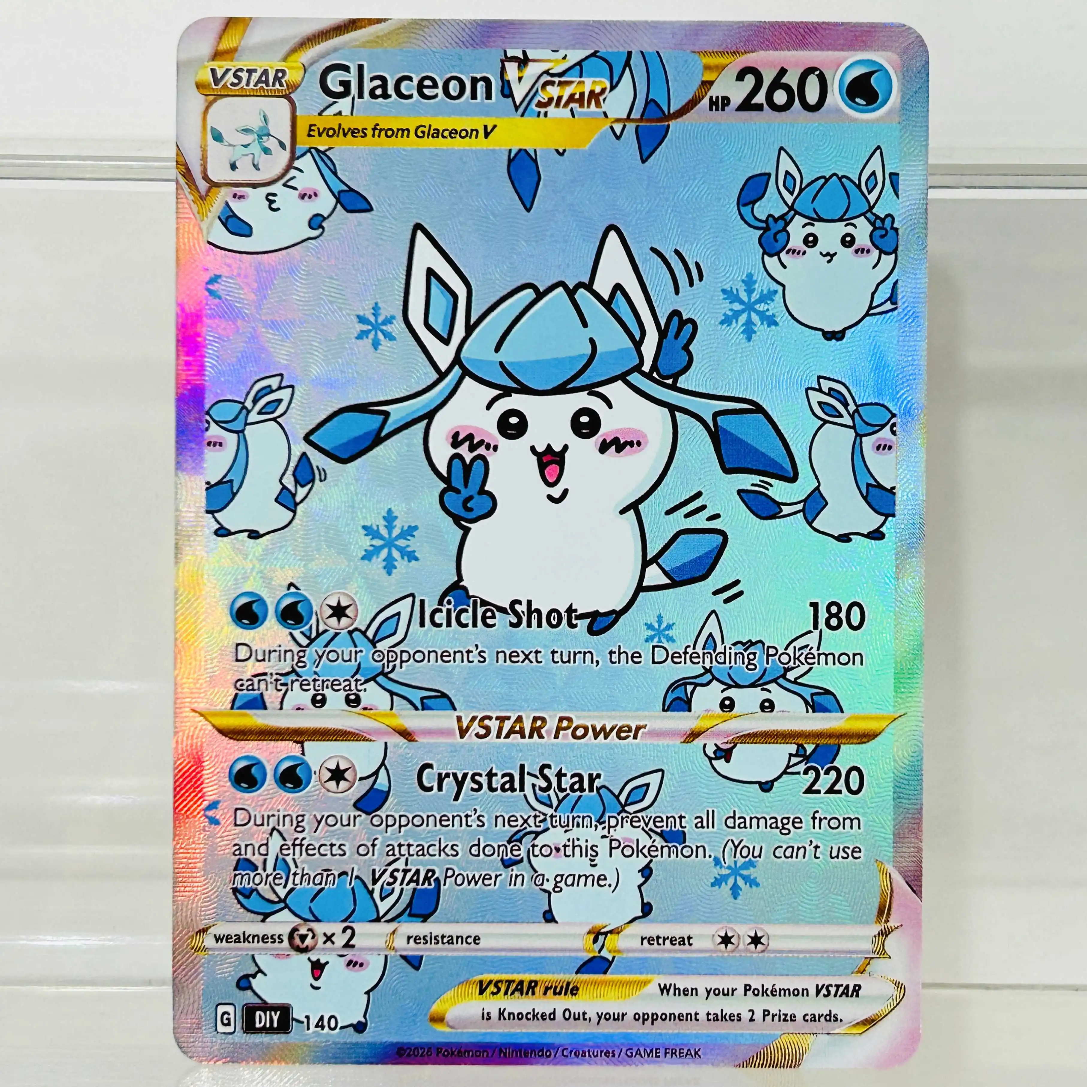 DIY Jolteon Glaceon Leafeon Sylveon Eevee Espeon Vaporeon Flareon Umbreon 9 Stück EN-Version Karten Premium Anime Sammelkarten – Detail 9