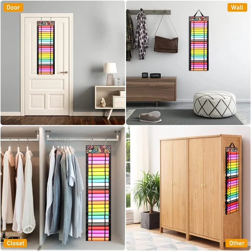 

SNNE-rVinyl Roll Holder with 48 Compartments Vinyl Storage Organizer Craft Vinyl Storage Rack for Home Craft Room Door,