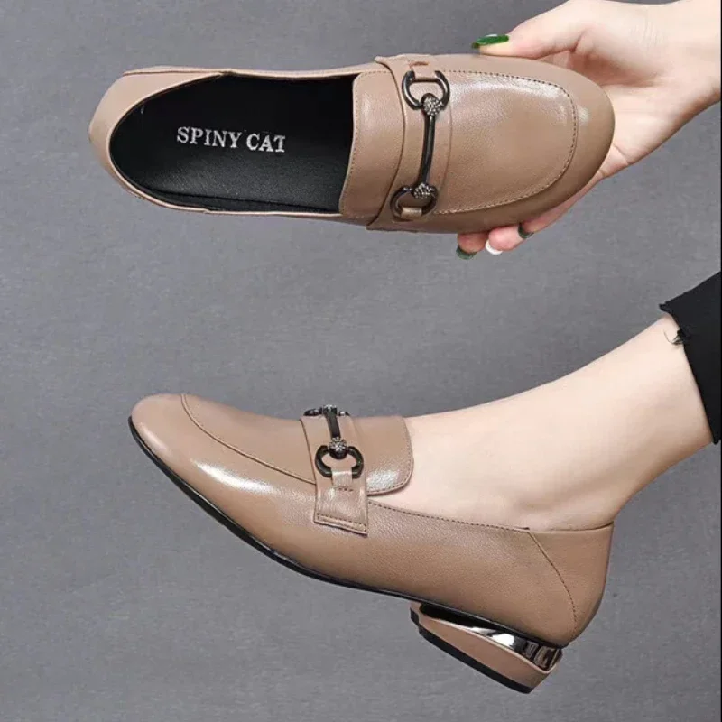 Leather Shoes for Women Slip on Soft Sole Women Loafers High Quality British Style Casual Shoes Fashion Comfor Women Dress Shoes