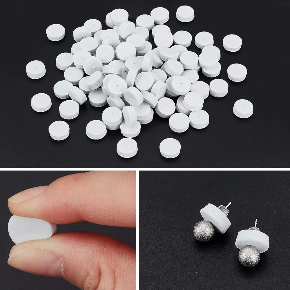 500Pcs Soft Foam Earring Cushions Pads Backs Support Pads Stabilize Earrings Disc Patches for Heavy Earrings Long Time Wearing