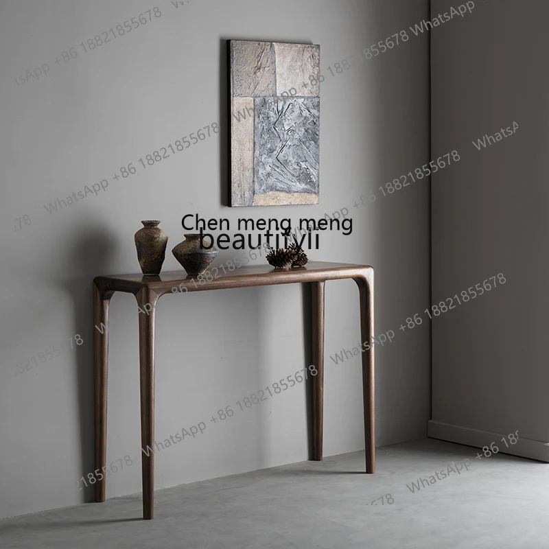 G153 North American black walnut entrance table Nordic solid wood strip case New Chinese mortise and tenon log table