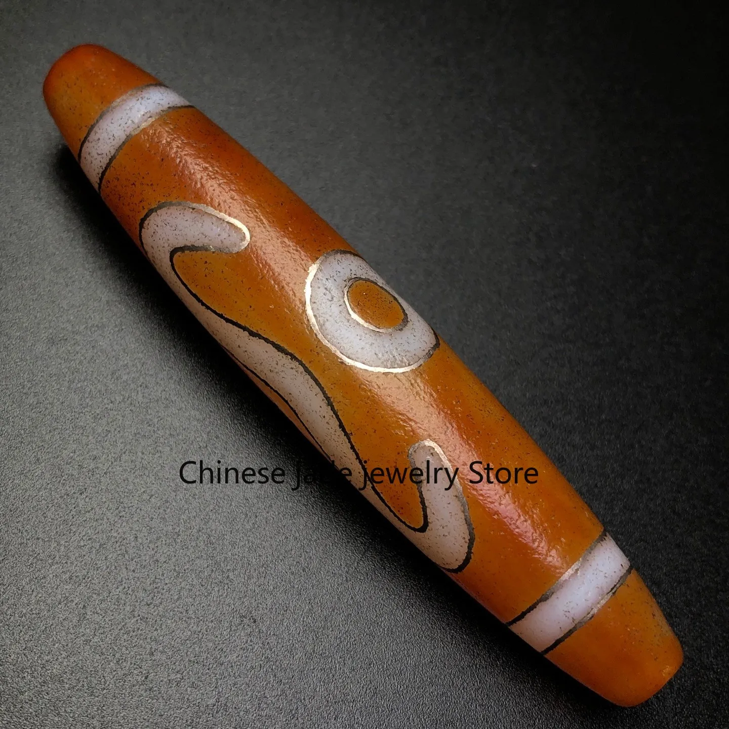 Rare Tibetan Buddhism Agate Ruyi 2 Eyes Dzi Bead Amulet Necklace Pendant G014