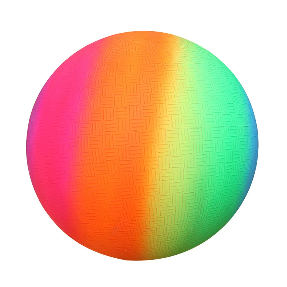 Pelota de arcoíris de PVC grueso para niños, pelota de juego deportiva de Color brillante para juegos de interior y exterior, habilidades de lanzamiento, 2 uds.