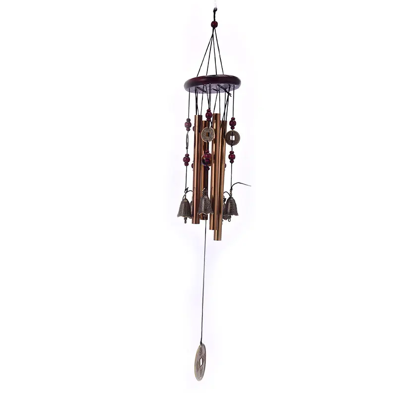 Wind Chime Wood + 4 Aluminum Alloy Tube Bell Outdoor Indoor Home Garden Balcony Decor Hanging Wind Chime Symbol Of Good Luck
