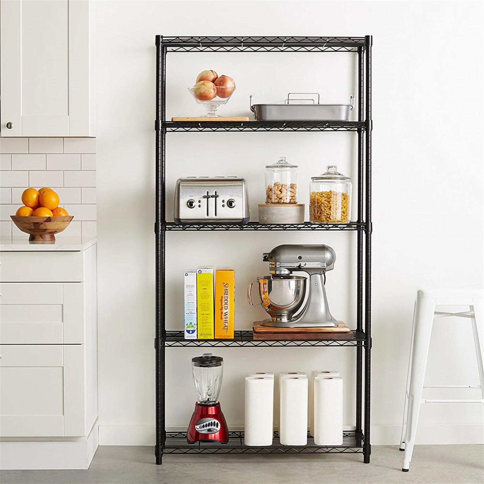 

5-Layer Plastic Coated Iron Shelf 180*90*35 Black