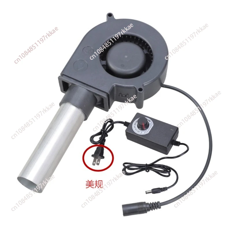 9733 firewood stove, oil stove, barbecue grill, blowing fire, fire-supporting blower with round iron pipe head governor 220V