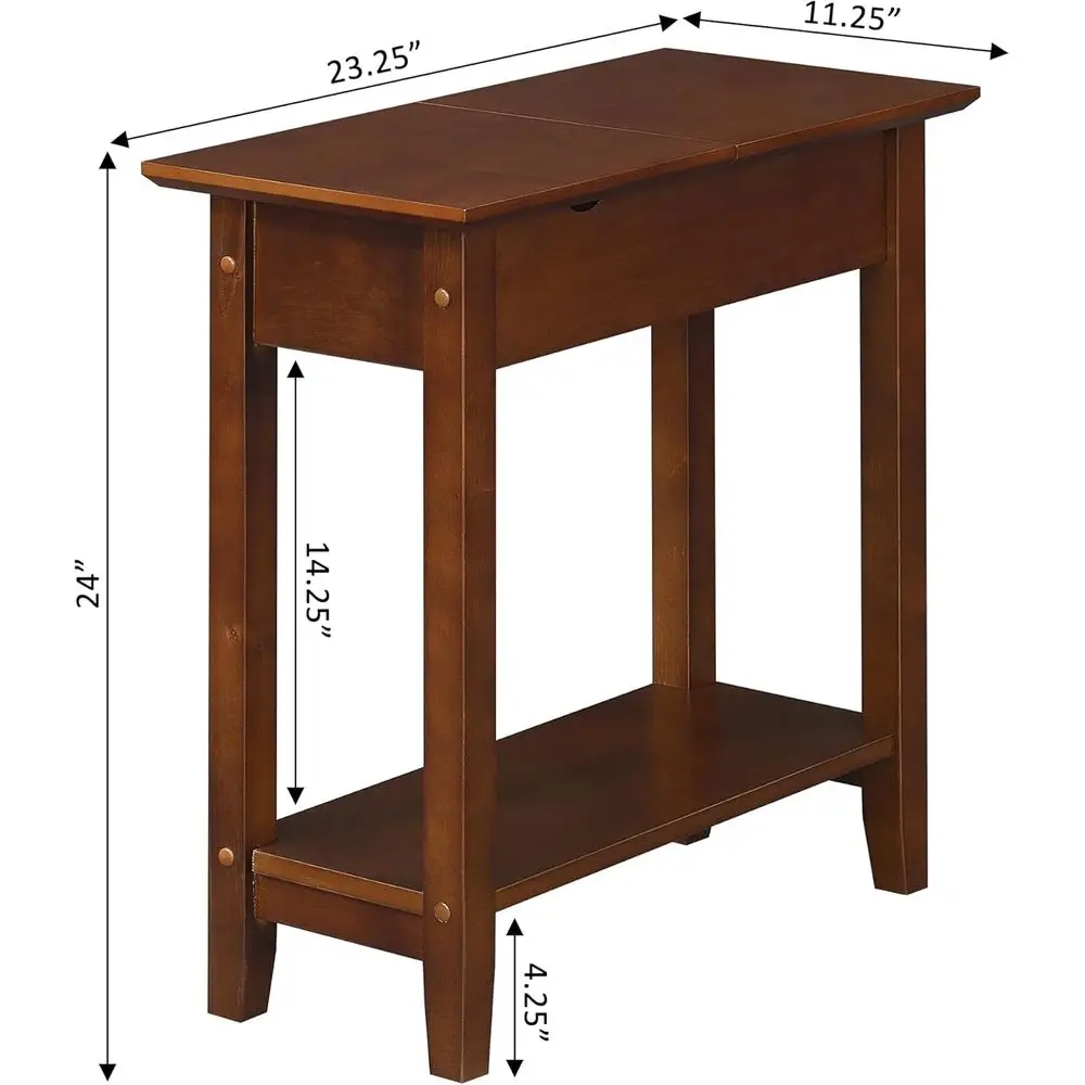 طاولة نهاية شحن الإسبريسو مع سطح قابل للطي ورف، طراز التراث الأمريكي