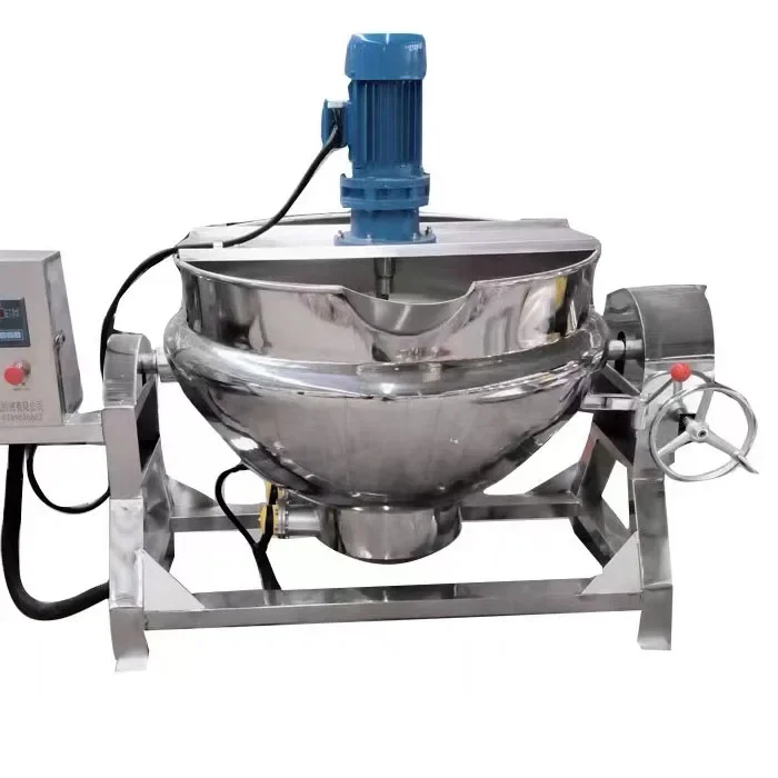 

225litres oil jacket boiling pot steam boiling pots double jacketed tomato paste jacket cooking kettle