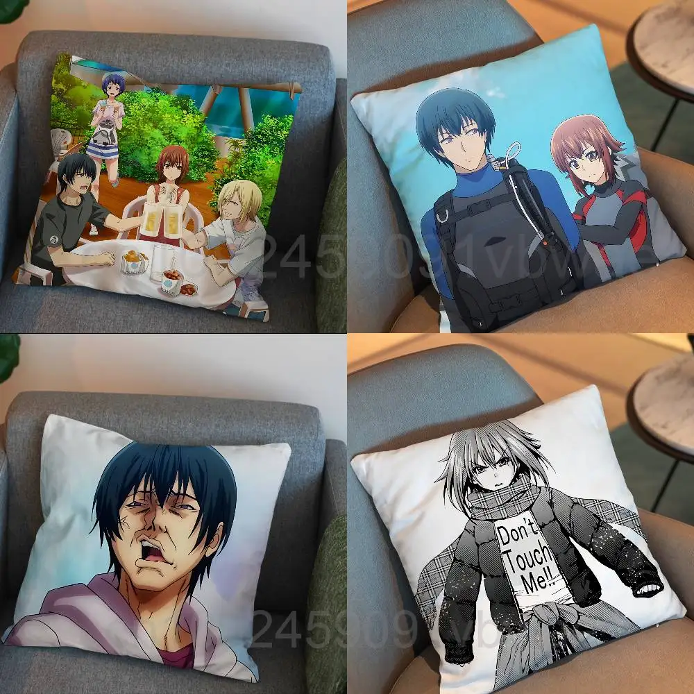 Karina Chisa Kotegawa Grand Blue Dreaming Pillow Case Square Double-Sided Printing Short Plush Sofa Cushion Cover Bedroom