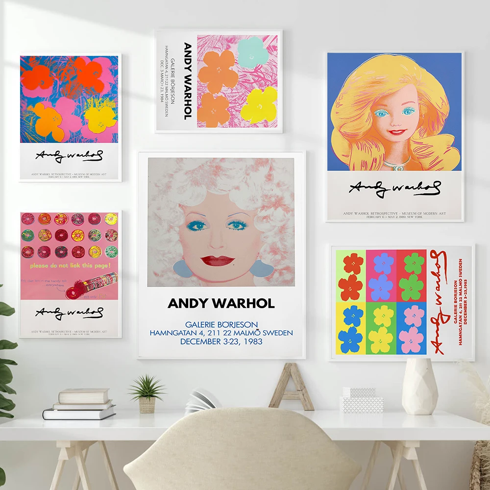 Nordic Andy Warhol Museum Poster Colorful Banana Flower Cattle Canvas Painting Prints Abstract Wall Art Picture Room Home Decor