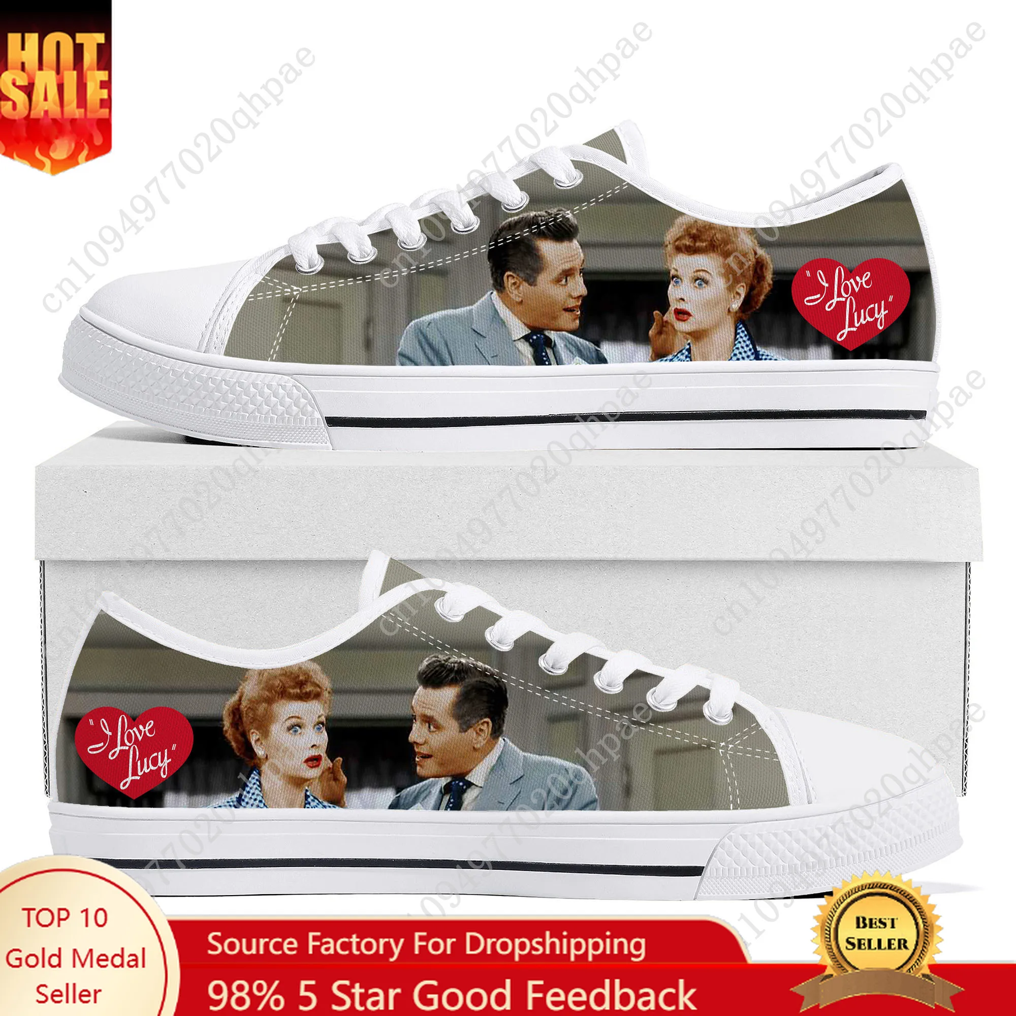 

I Love Lucy Low Top Sneakers Mens Womens Teenager High Quality Canvas Sneaker 3D Print Casual Couple Shoes Personalized Shoe