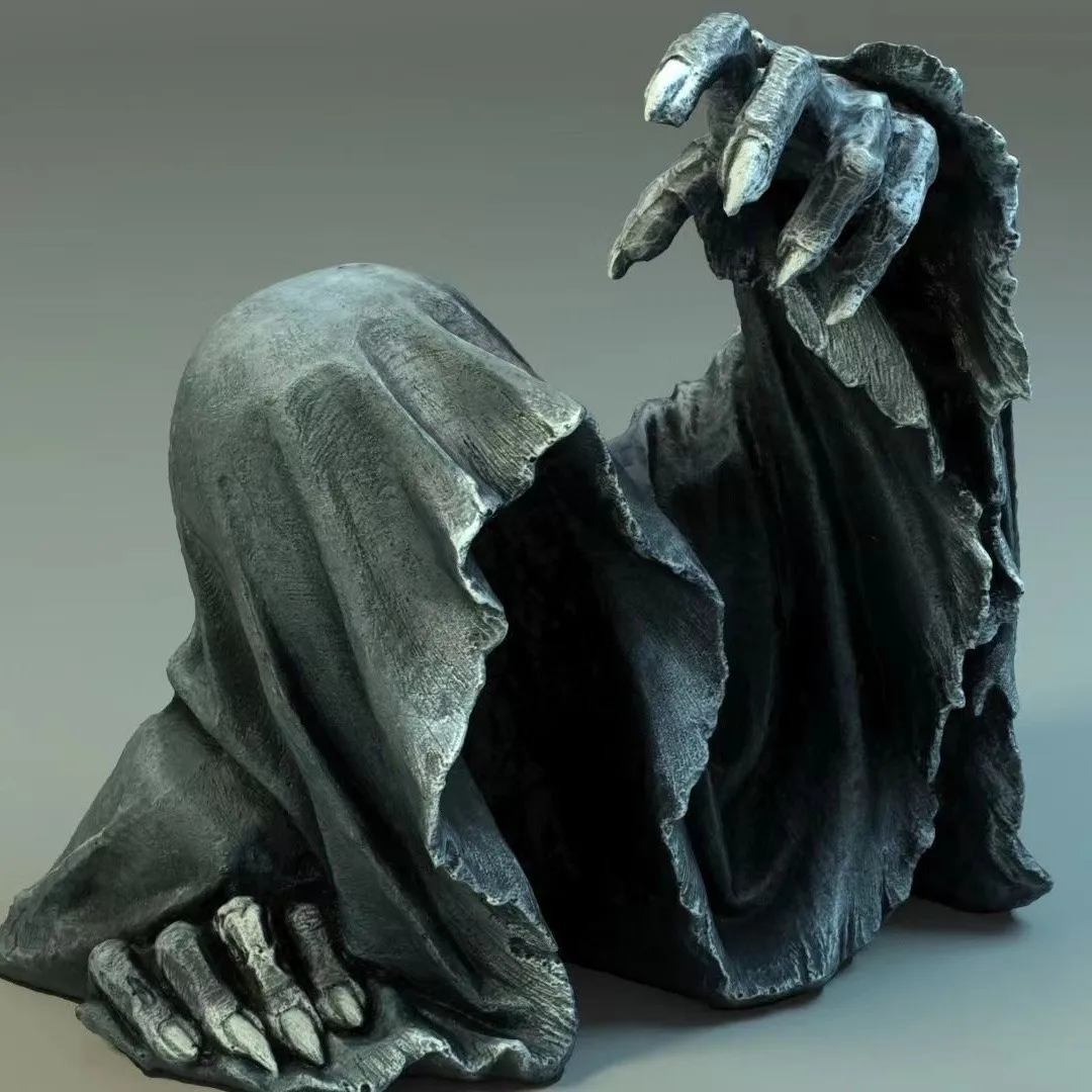Grim Reaper Bust Statue Fish Tank Hideout Halloween Gothic Style Room Decor Ornament