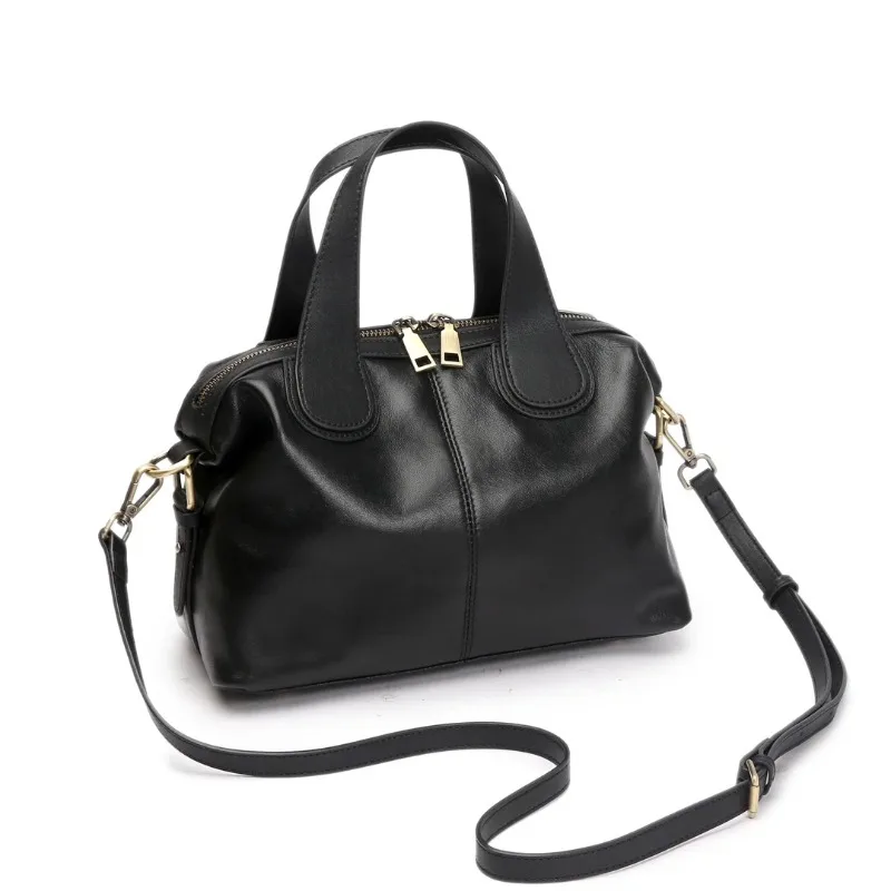 

Genuine Leather women's tote bag luxury designer brand large shoulder crossbody bags femal handbag for woman black brown coffe