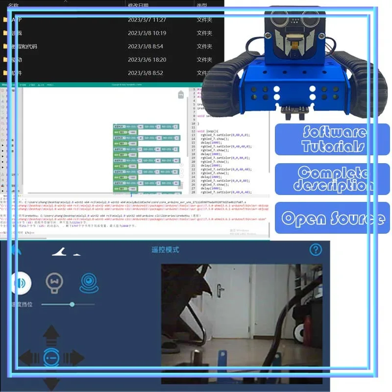 4WD Programming Robot Car Kit for Arduino, Student Education STEM Puzzle Toy with Tutorial, Graphical Radio-controlled Toys