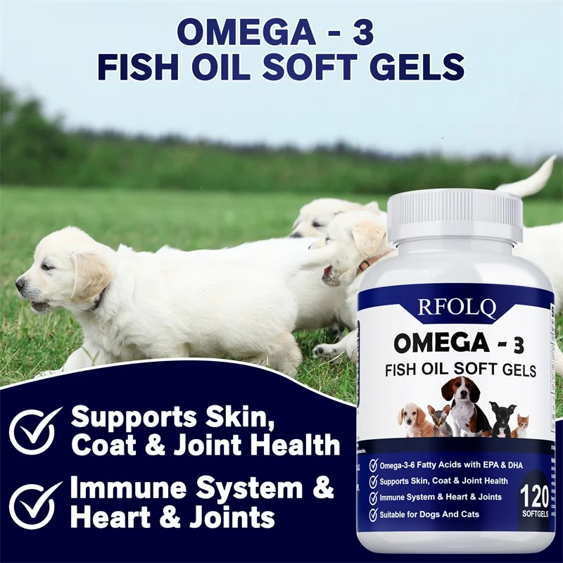 Omega-3 for Pet - Skin and Hair Health Supplement, Enhance Immunity and Overall Health, Maintain Hair Luster