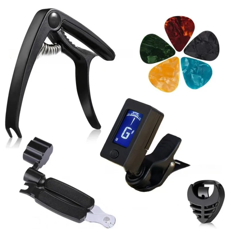 Accessory set: string pick, capo, clamp -in-one, string-changing tool, instrument combination