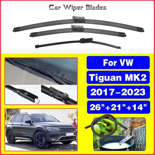 Para VW Volkswagen Tiguan MK2 2017-2023 26 ""+ 21"" + 14 ""escobillas de limpiaparabrisas delanteras y traseras accesorios cortadores 2018 2019 2020 2021 2022