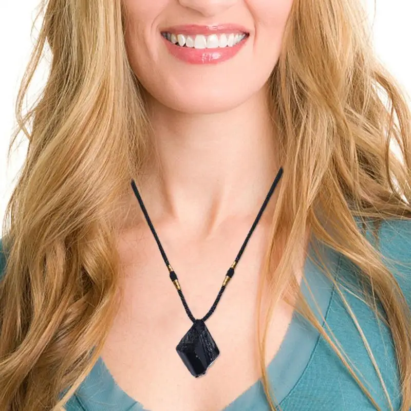 

Black Tourmaline Tourmaline Necklace Natural Stone Crystal Points Pendant Stone Necklace Necklace Amulet Pendant